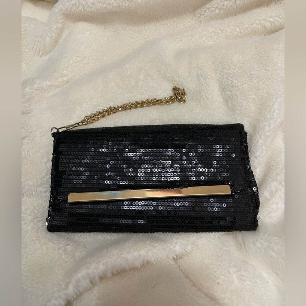 Black Sequin Evening Prom Dress Clutch Bag
